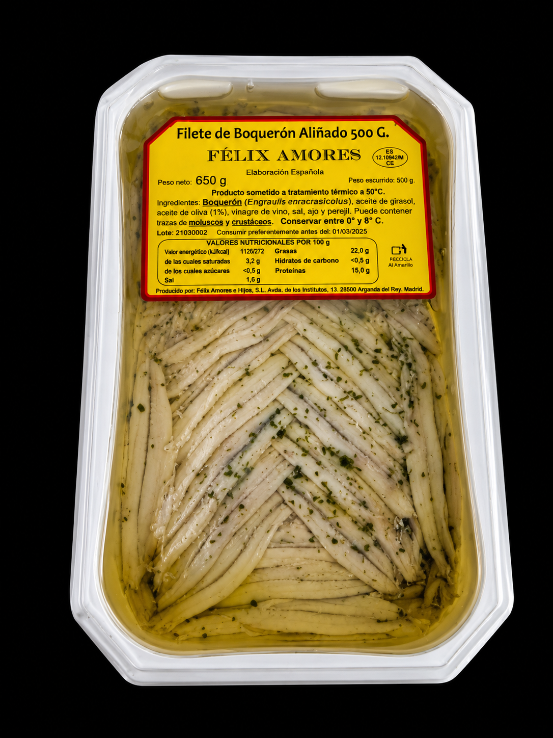 Boquerón aliñado 500gr